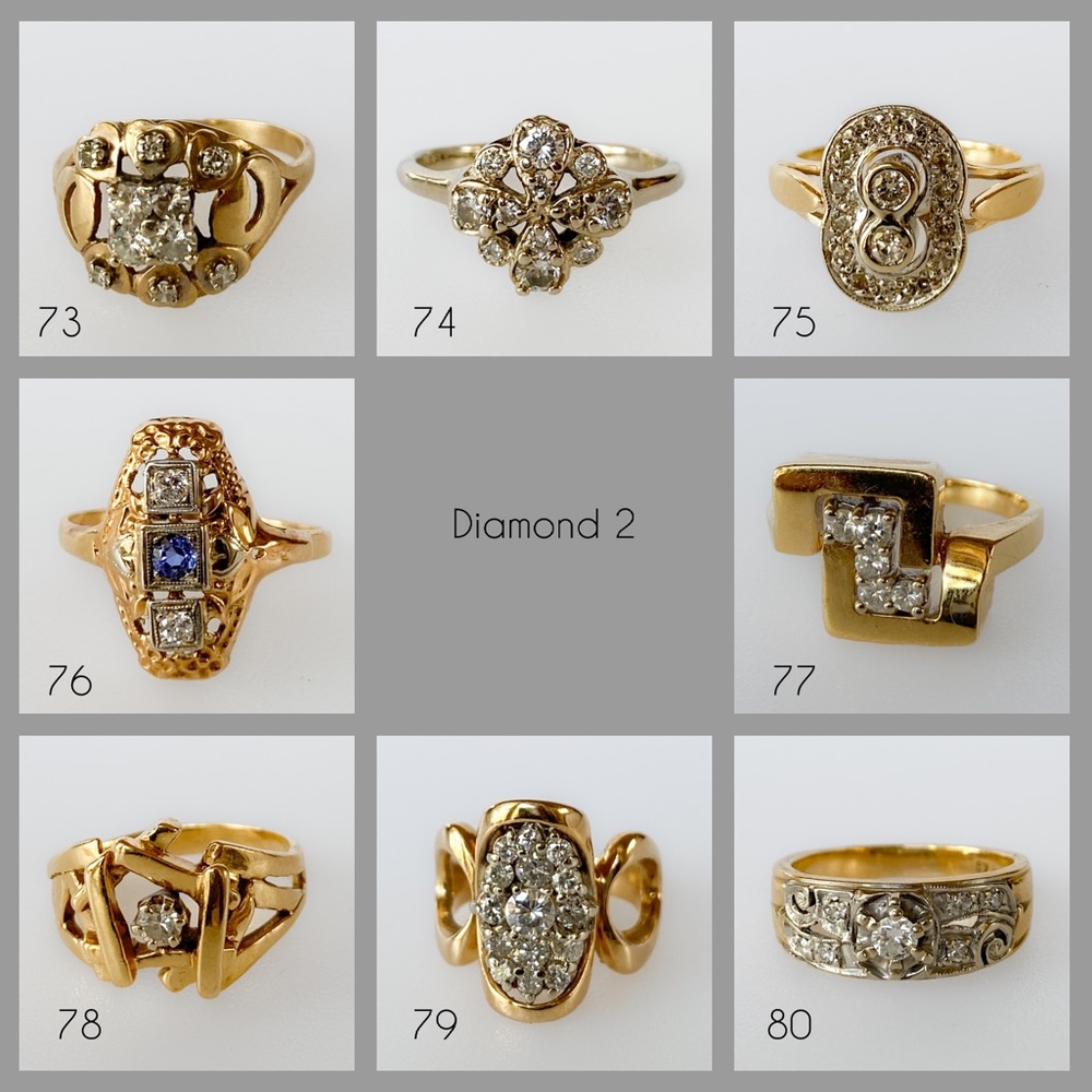 Vintage/Antique Mix of 14k and 18k Diamond Rings